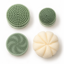 Four Luma Lather Reach attachments in pale mint and cream